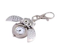 FOYTOKI Owl Pocket Watch Key Chain Cartoon White Decorative Vintage Style Lightweight Women’s Accessory for Daily Wear and