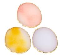 FOYTOKI Paint Mixing Palette 3pcs Resin with Gold Foil Edge for Salon and DIY Nail Art Mixing Lightweight Nail Color Palette for Precise Pigment Mixing