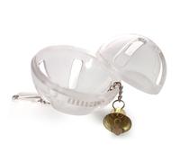 FOYTOKI Parrot Feeder Foraging Ball Made of Acrylic with Design and Silver Colour, Suitable for Pet Birds and Mini Macaws in Cage or Play Gym to Prevent Negative Behaviour