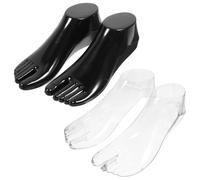 FOYTOKI Plastic Feet Model Sock Display Stands 2 Pairs with Thickened Design Maintain Shoe Shape Suitable for Storefront and Daily Use