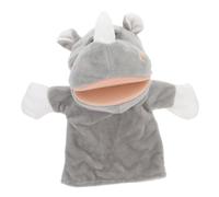 FOYTOKI Plush Animal Hand Puppet Interactive Rhino for Storytelling Birthday for and Reusable Plush Puppet for Home Classroom and Early Education