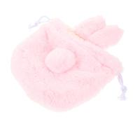 FOYTOKI Plush Bunny Cosmetic Bag Drawstring Travel Storage Pouch for Toiletries and Easy Access Makeup Organizer Cute Design for Women and Girls