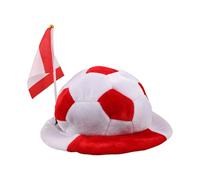 FOYTOKI Plush Soccer Ball Shaped Hat with Canada Flag for Game Day, Universal Fit Polyester Cap to Show Your Team Pride, Sports Themed and Eye-catching Fan Headwear for Summer Home