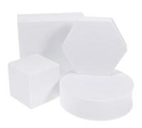 FOYTOKI Portable and Lightweight Photo Cubes for Pictures Geometric Foam Material, Chic White Background Props Geometric Cube Set of 4pcs for Indoor and Outdoor Photography of Flowers