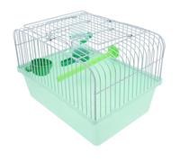 FOYTOKI Portable Bird Cage with Spacious Interior and Portable Design Includes Perch Food Box and Water Dispenser for Travel and Outdoor Use in Light Green Random Color