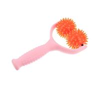 FOYTOKI Portable Manual Muscle Massager Roller for Relieving Muscle Aches and Fatigue, Handheld PVC Massage Roller Rod for Office Workers, Pink Body Massaging Tool for Shoulder and Back