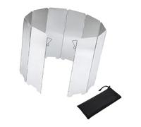 FOYTOKI Portable Outdoor Camping Stove Windshield 10 Aluminum Plates Set, Heat Loss Prevention Wind Screen for Camping and Float Trips, Silver Lightweight Stove Accessory Random Color