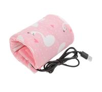 FOYTOKI Portable USB Insulated Bottle Warmer Bag for Breastmilk and Baby Bottles Travel-Friendly with Soft Pink Bird Pattern Suitable for On-the-go Feeding and Car Use