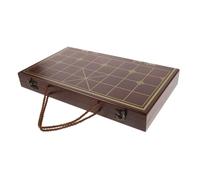 FOYTOKI Portable Wooden Xiangqi Chinese Chess Set with Dual Purpose Storage Box and Folding Board Easy to Carry Design for Adults and Family Fine Craftsmanship for Smooth Playing