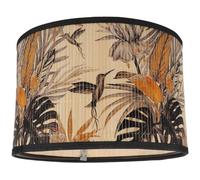 FOYTOKI Printed Bamboo Ceiling Lamp Shade Hanging Decorative Lampshade with Chinese-Style Pattern for Dining Room and Home Decor