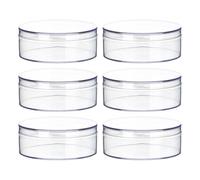 FOYTOKI PS Clear Candy Storage Organizer 6pcs Round Boxes with Lid for Treat Storage and Beads in Party Scenario