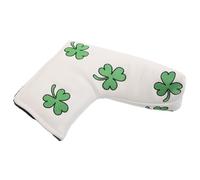 FOYTOKI Pu Golf Mallet Putter Cover with Elegant Shamrock Embroidery, Strong Protection and Convenient Design, Suitable for Golf Course and Irish-themed Parties