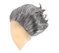 FOYTOKI Realistic Balding Grandpa Wig for Men, Short Straight High Temperature Fiber Hairpiece, Versatile Costume Accessory with Easy Styling for Old Costume and Theatrical Productions