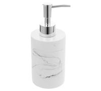 FOYTOKI Resin Liquid Soap Dispenser 270Ml Press Pump Bottle White Marble Effect for Bathroom Countertop Refillable Shower Gel Holder