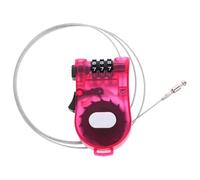 FOYTOKI Retractable Bike Lock with Steel Cable 4-Digit Combination Portable Security Lock for Bicycle, Ski, Snowboard, and Scooter in Pink