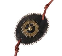 FOYTOKI Retro Steampunk Pirate Eye Patch Mask in Clock Gear Shape with Pu and Alloy Material, Fit for Cosplay and Photography Decoration Use, No Skin Irritation Blindfold Random Color