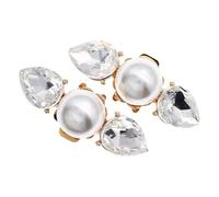 FOYTOKI Rhinestone Shoe Clips 1 Pair Metal High Heel Shoe Buckles Clip on Pearl Decorations for Prom Wedding Ceremony
