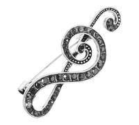 FOYTOKI Rhinestone Treble Clef Music Note Brooch Pin Lapel Badge for Women’S Dresses Shawls and Evening Events
