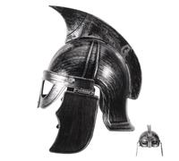 FOYTOKI Roman Helmet Silver Plastic Warrior Headgear for Costume Parties | Lightweight Comfort and Secure Fit, Authentic Historical Design, for Masquerade Events and Themed Parties