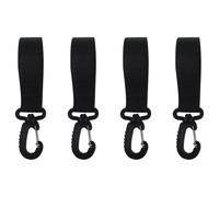 FOYTOKI Rotation Hook 4 Pairs Black Heavy-Duty Stroller Clips for Diaper Bags Wheelchairs for Caring Babies and Elderly Users