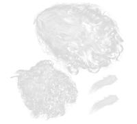 FOYTOKI Santa Claus Wig Beard Set with White Eyebrows and Long Beard, Plastic Material, Safe for Skin, Fine Workmanship, for Halloween and Daily Cosplay