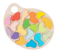 FOYTOKI Shape Cognitive Wooden Color Matching Board with Color Mixing Plate Early Educational Montessori Learning for Enhancing Hand-eye Coordination and Memory Development