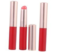 FOYTOKI Silicone Lip Brush Applicator Set 3pcs with Cover Red Handle Lipstick and Lip Gloss Brush for Women Portable Round Head Makeup Tool for Travel