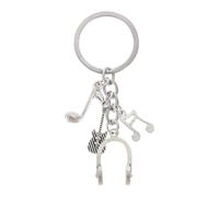 FOYTOKI Silver Metal Guitar Keychain with Practical Design and Comfortable Hand Feel, for Bag and Key Decoration, Stylish Music Instrument Pendant Accessory