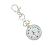FOYTOKI Silver Modern Style and Safe Titanium Alloy Design Pocket Watch with Big Numbers, Simple to Operate for Nurses Suitable for School and Elderly Users