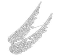 FOYTOKI Silver Zinc Alloy Pin Wings Brooch Elegant Design Resistant to Wear Versatile Accessory for Women’s Clothing Decoration