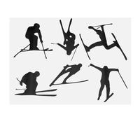 FOYTOKI Ski Wall Sticker Wall Decals Self-Adhesive PVC Sports Style Creative Design Won't Leave Residue for Home Ski Resort