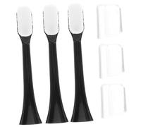 FOYTOKI Soft Toothbrush Heads Replacement for Electric Toothbrush 3pcs, Black, Soft Bristles Suitable for Pregnant Women and Seniors, Oral Care Accessories