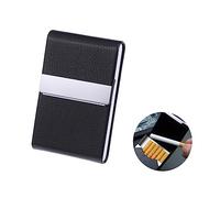 FOYTOKI Stainless Steel Minimalist Business Card Holder Pu Leather Vertical Section Credit Card Case Men Fashion Wallet Business Case for Men Women