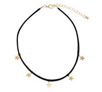 FOYTOKI Stylish Black Pentagram Pendant Necklace for Women with Alloy and Leather Rope Chain, Simple Chic Clavicle Chain for Beach Party and Vacation Fashion
