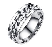 FOYTOKI Stylish Men’s Finger Ring Stainless Steel Rotatable Simple Band with Bottle Opener Function Size 12 Includes Box for Boys and Men