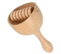 FOYTOKI Swedish Torch Wood Massage Cup with Built Roller for Deep Muscle Relaxation Ergonomic Wooden Cupping Tool for Full Body Massage and Natural Safe Wooden Massager for Home Use
