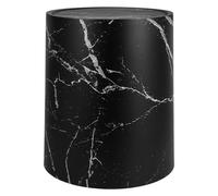 FOYTOKI Swing Lid Garbage Can Indoor Garbage Bin 12L PP Black Easy to Rinse for Bathroom Bedroom