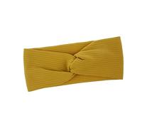 FOYTOKI Thin Stripe Elastic Headband for Women 100% Cotton Hair Band Knotted Design Mustard Yellow for Sports and Everyday Wear