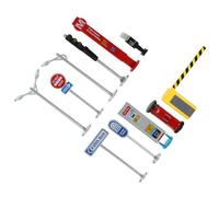 FOYTOKI Traffic Signs Playset for Realistic Road Sign Models with Safety Symbols Educational for Learning and Traffic Signals Smooth Surface Birthday