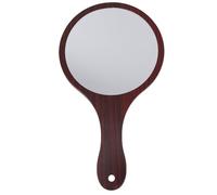 FOYTOKI Travel Mirror Women Mirror Vintage Handheld Makeup Mirror Wooden Handle Compact High Definition Surface for Dressing Table Travel and Carry