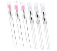 FOYTOKI Travel-size Lip Brush Set 6pcs Makeup Brush Applicator Lid Silicone Brush for Lips Eyes for On-the-go