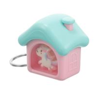 FOYTOKI Unicorn LED Keychain with Music and Light, Creative Small Pendant Keyring for Bags, Decorative House-shaped Keyring Gift for Women and Car Keys