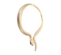 FOYTOKI Vintage Golden Snake Choker Necklace for Women Retro Snake Shape Bib Neck Decoration Halloween Costume Jewelry Pectoral Accessory for Parties and Daily Wear