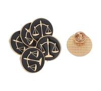 FOYTOKI Vintage Metal Justice Scale Brooch Set 6Pcs for Lawyers and Law Students, Lapel Pins for Men and Women, Decorative Suit Collar Accessories for Legal Events