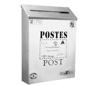 FOYTOKI Vintage Metal Tin Mailbox 29Cm X 22Cm X 6Cm Retro Letter Box Home Decor Photo Prop for Indoor Outdoor Use