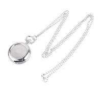 FOYTOKI Vintage Pocket Watch Necklace Medium Size Silver Retro Pendant Watch Creative Gift for Men and Women Suitable for Daily Wear and Special Occasions