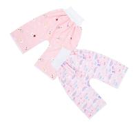 FOYTOKI Waterproof Training Pants 2pcs for 4-12 Years, High Waist Reusable Potty Training Underwear Colorful Fantasy and Pink Bear Designs, Unisex Diaper Pants for Night and Day Use