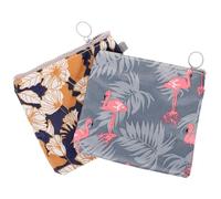 FOYTOKI Waterproof Zipper Sanitary Napkin Storage Bag 2-Piece Set for Travel Menstrual Cup Pouches Card Case Practical Period Bags for Women