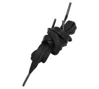 FOYTOKI Waxed Cotton Flat Shoelaces for Sneakers and Boots, 80cm Black | Shiny Finish, Smooth Tip, Anti-loosening Design, for Jogging and School Use