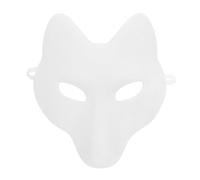 FOYTOKI White Female Fox Mask DIY Blank PU Leather Masquerade Party Mask Cosplay Accessory Halloween Costume for Adults